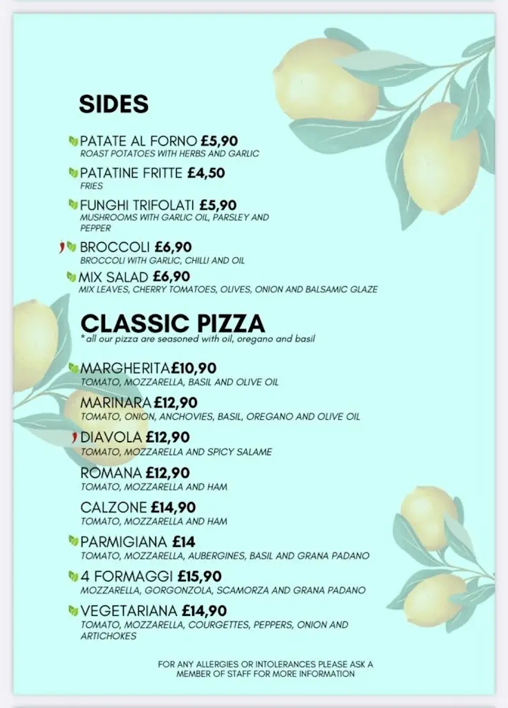 Menu_Da Mariù_Basingstoke_image_1