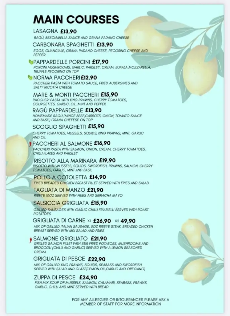 Menu_Da Mariù_Basingstoke_image_3