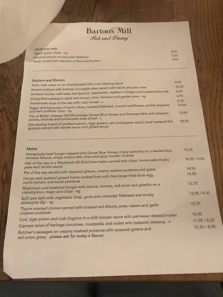 Menu_Bartons Mill_Basingstoke_image_2