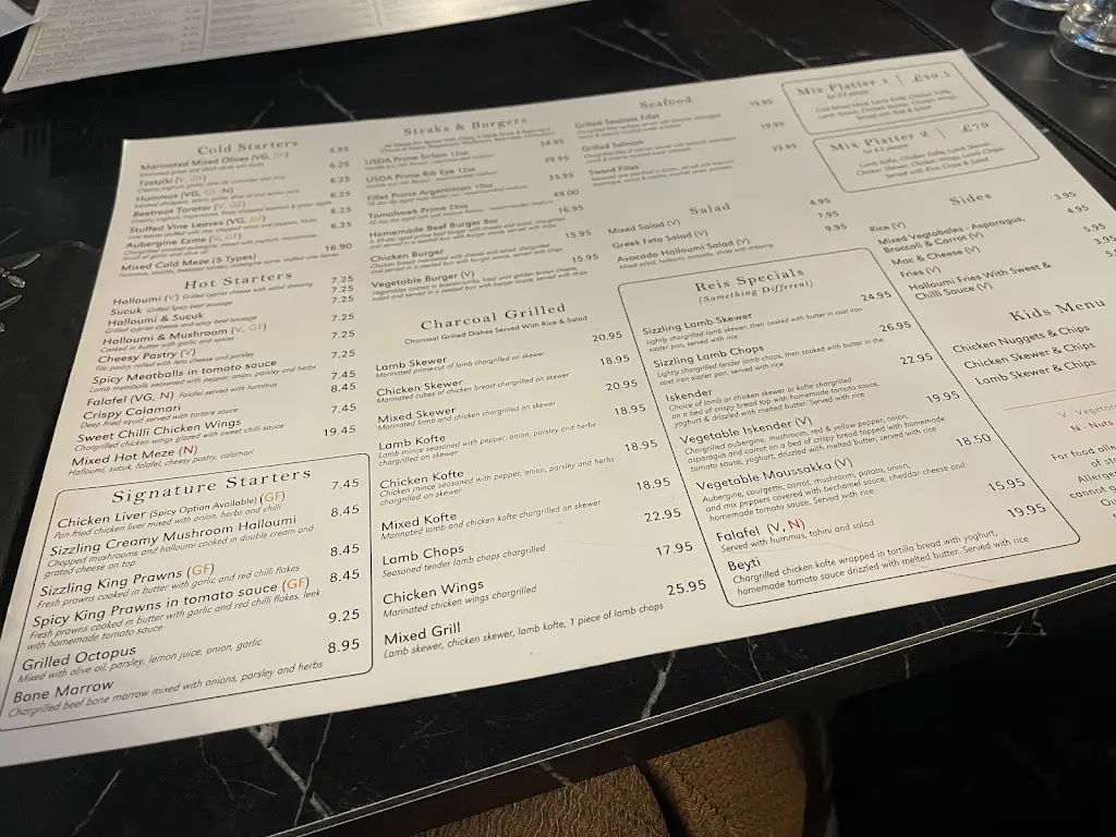 Menu_Reis Grill & Bar_Ruislip_imagen_1