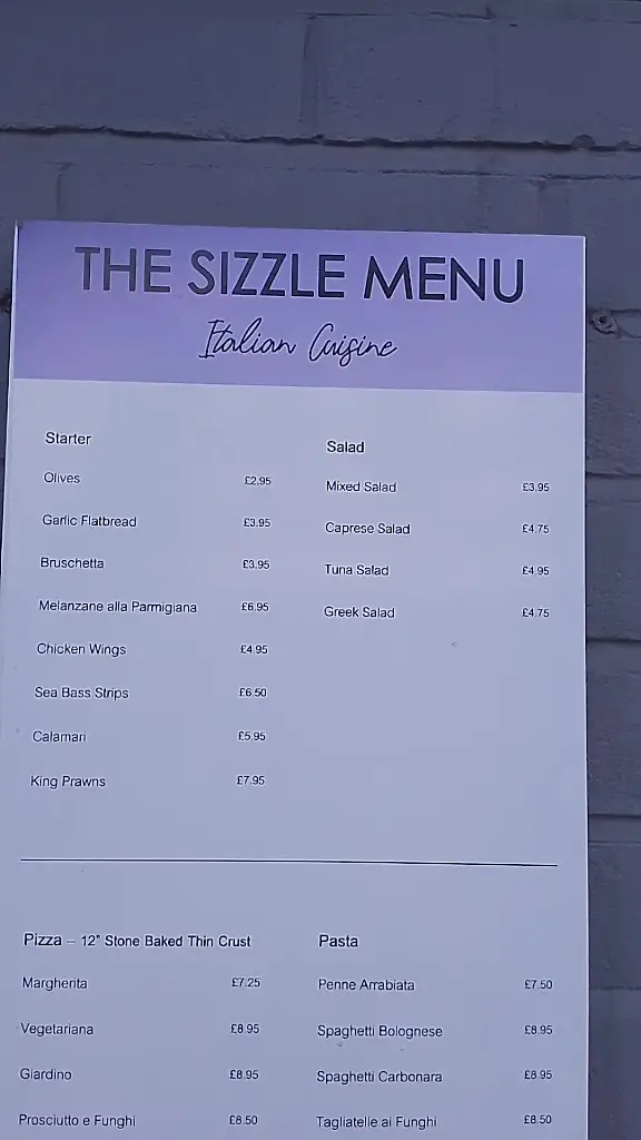 Menu_The Sizzle_Ruislip_image_2