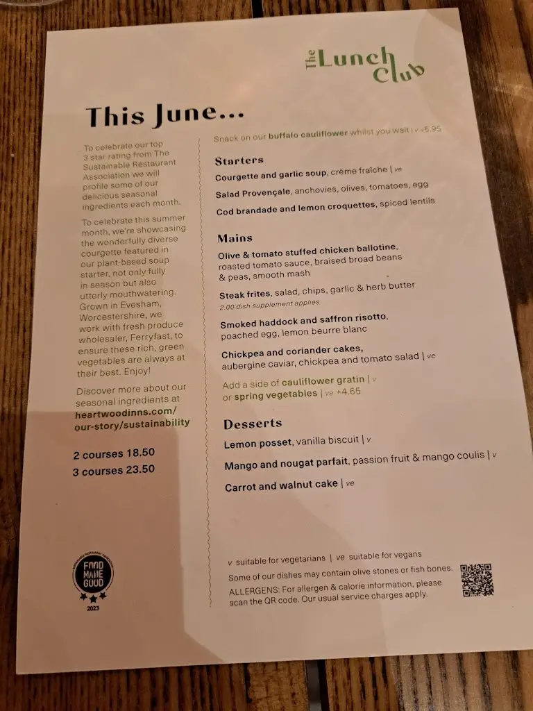 Menü_The White Bear_Ruislip_Bild_1