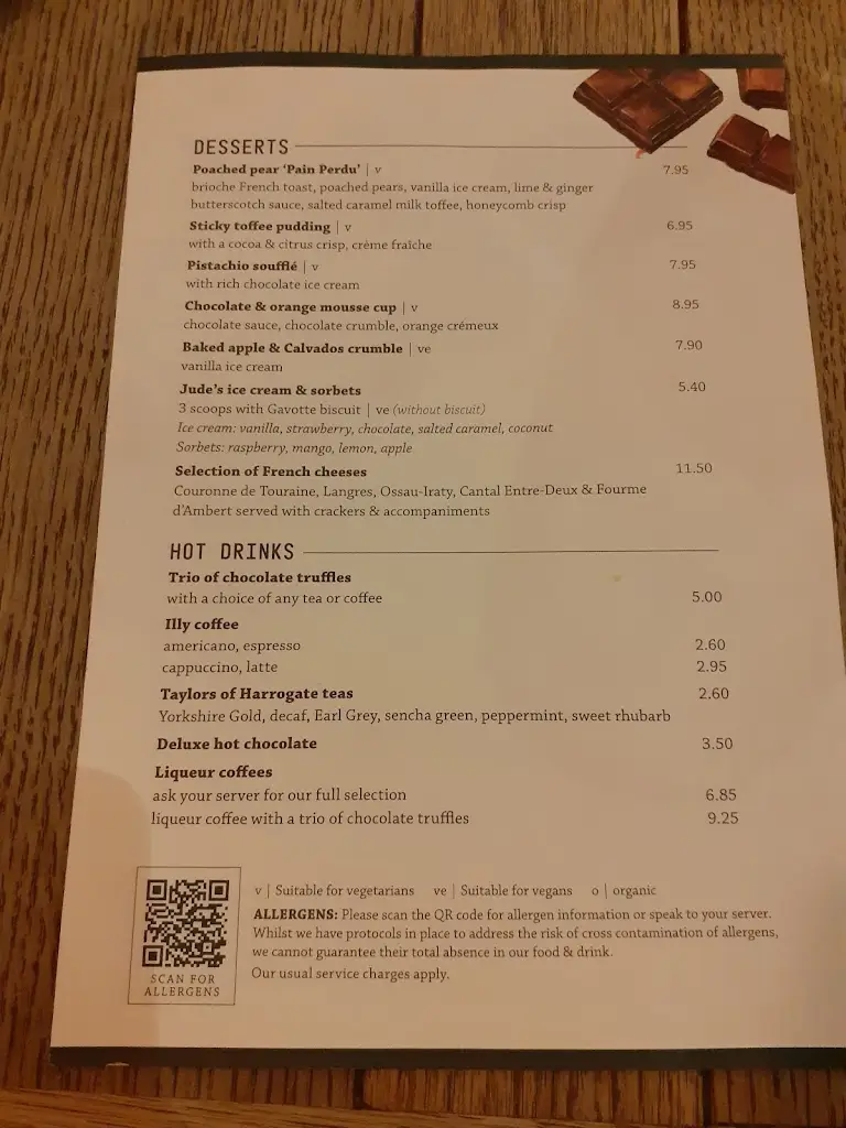 Menü_The White Bear_Ruislip_Bild_2