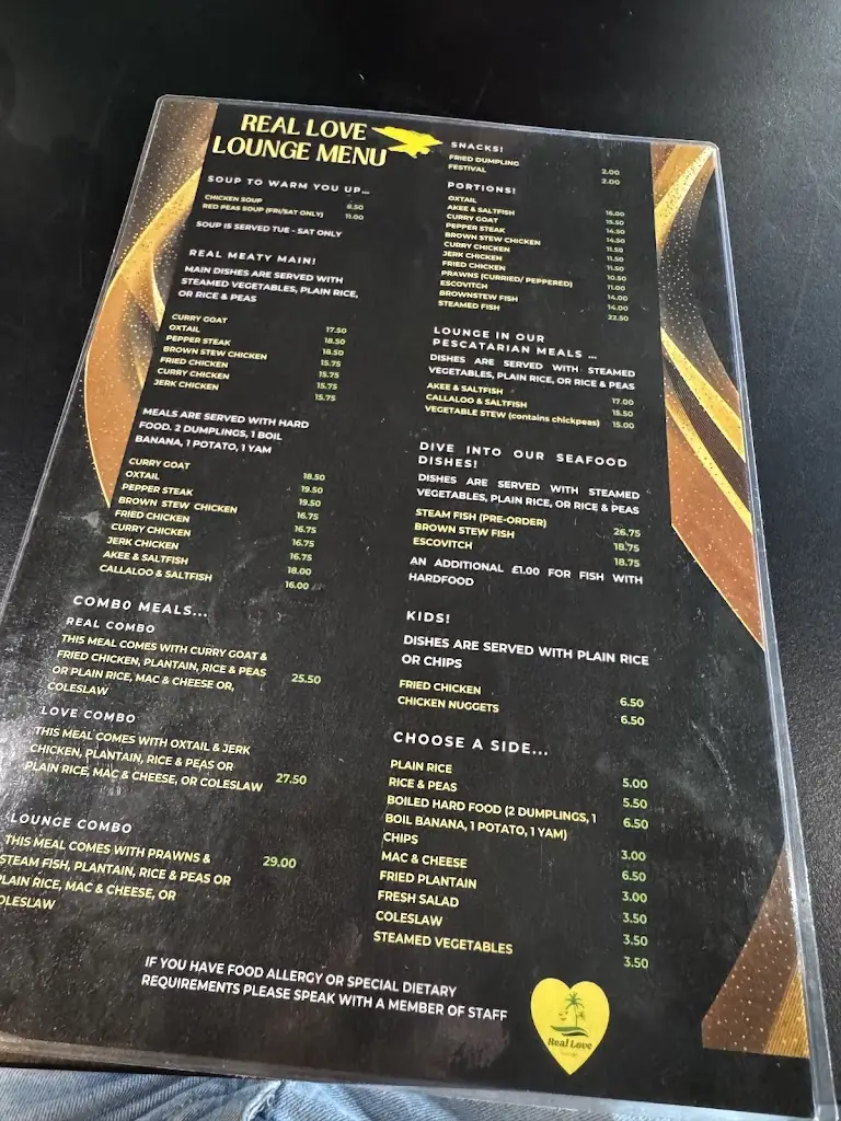 Menu_Real Love Lounge_Ruislip_imagen_1