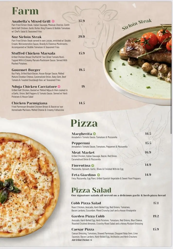 Menu_Anabella's at The Swan_Ruislip_image_1