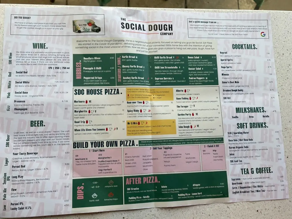 Menu_The Social Dough Company_Ruislip_immagine_1