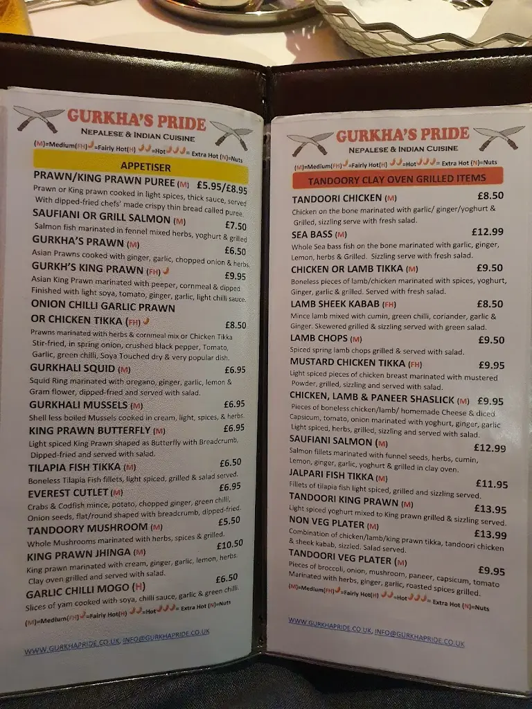 Menu_Gurkha's Pride_Ruislip_image_1