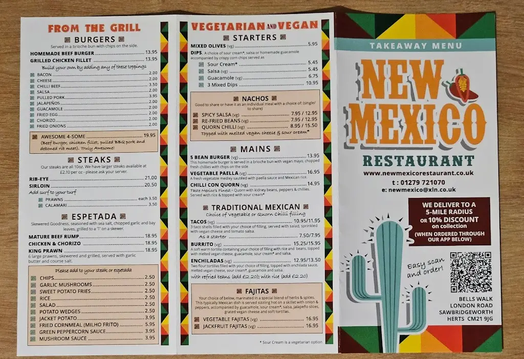 Menu_New Mexico Restaurant_Sawbridgeworth_image_1