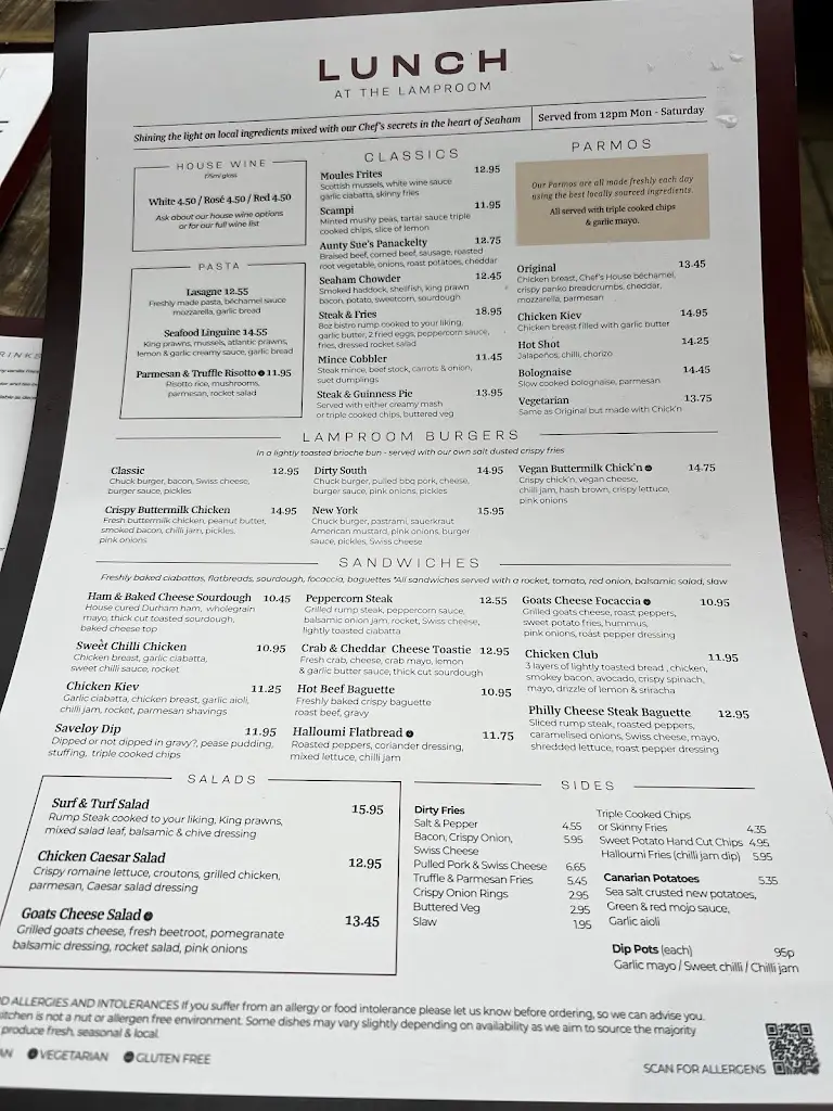 Menu_The Lamp Room_Seaham_image_1