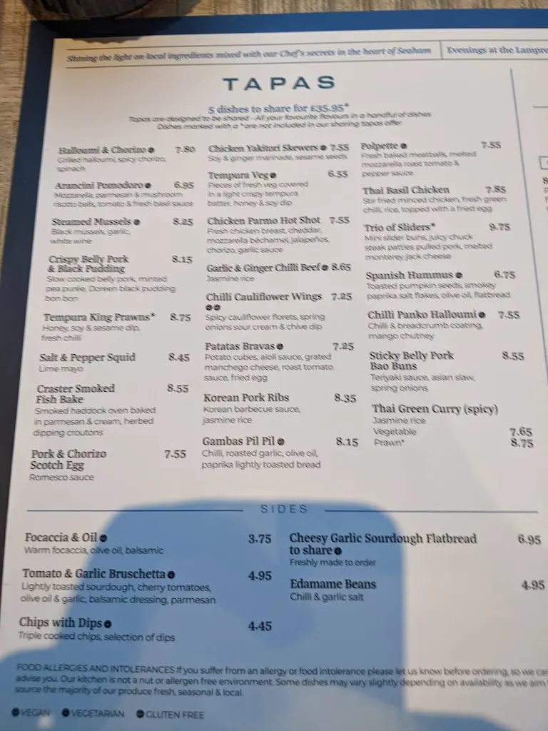 Menu_The Lamp Room_Seaham_image_3