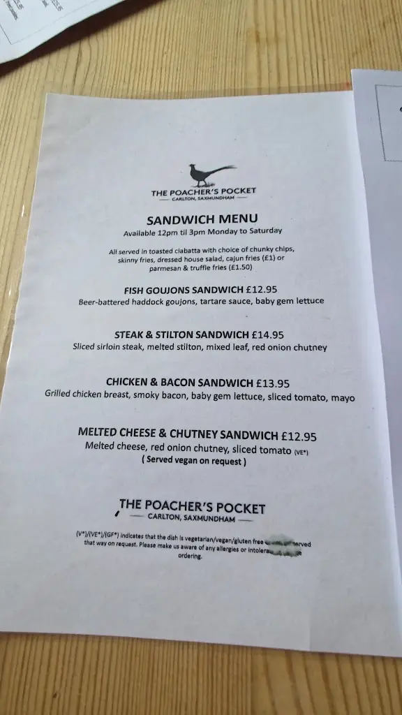 Menu_The Poachers Pocket_Saxmundham_image_1
