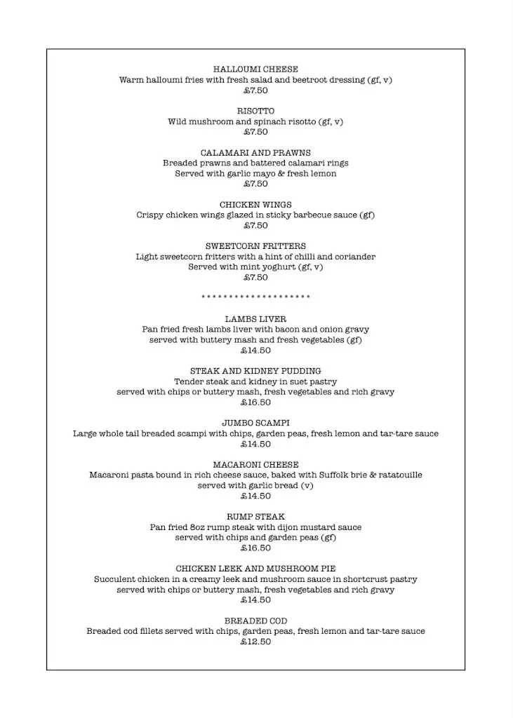 Menu_The Rendham White Horse_Saxmundham_image_1