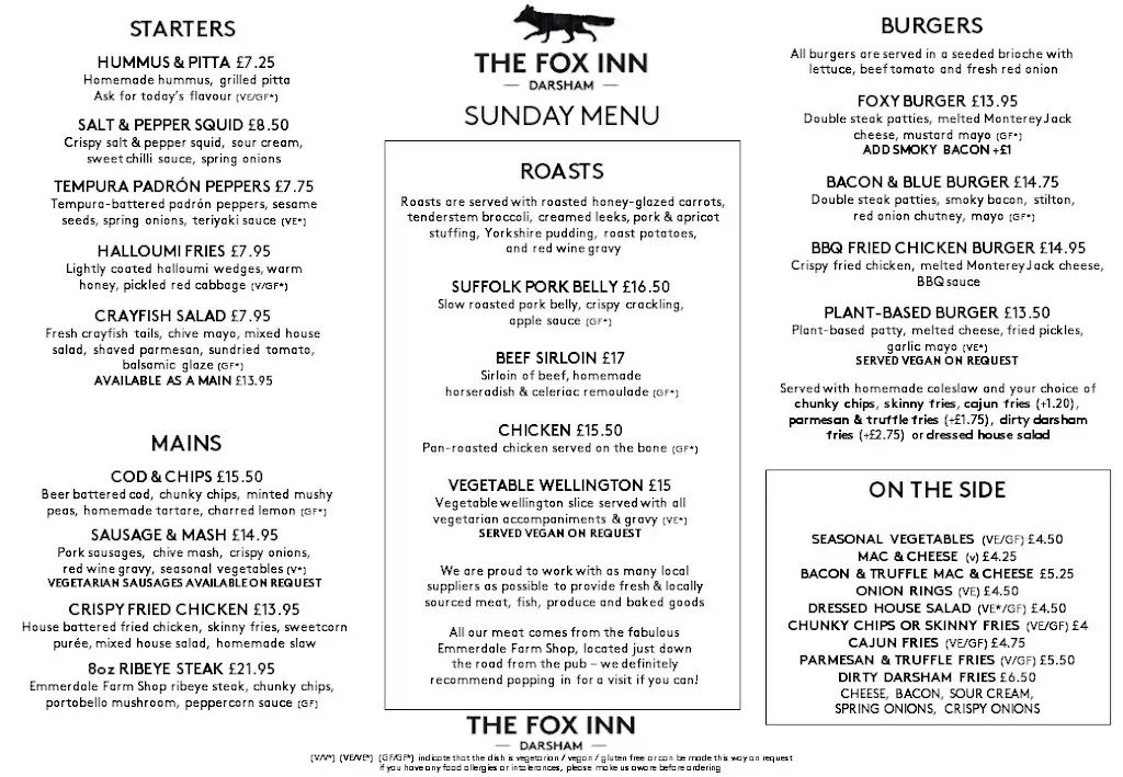 Menu_The Fox Inn_Saxmundham_image_4