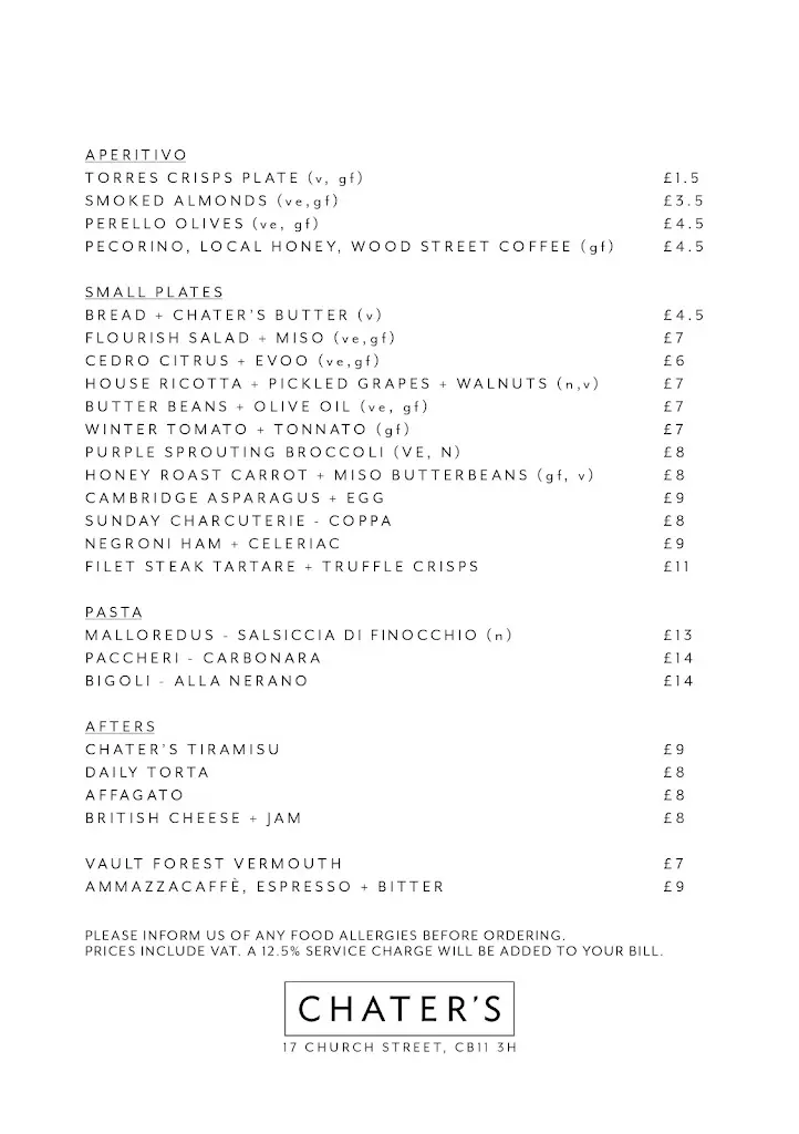 Menu_Chater's_Saffron Walden_immagine_1