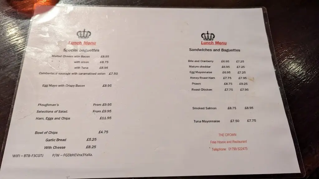 Menu_The Crown Inn_Saffron Walden_image_2