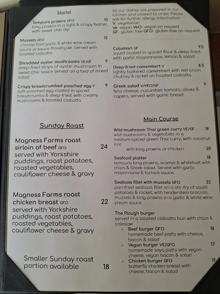 Menu_The Plough_Saffron Walden_image_1