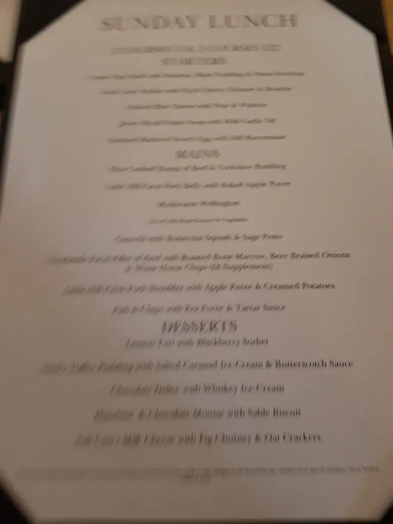 Menu_The White Horse_Adderbury_image_3