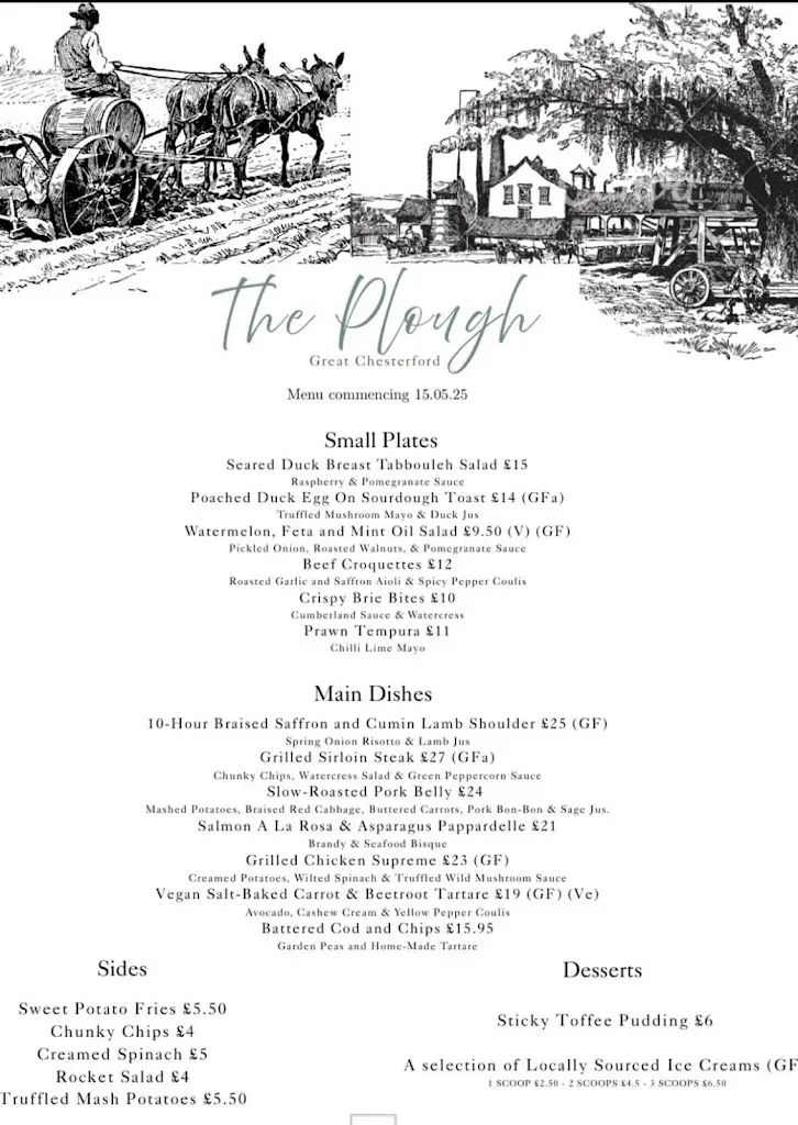 Menu_The Plough Great Chesterford_Saffron Walden_image_3