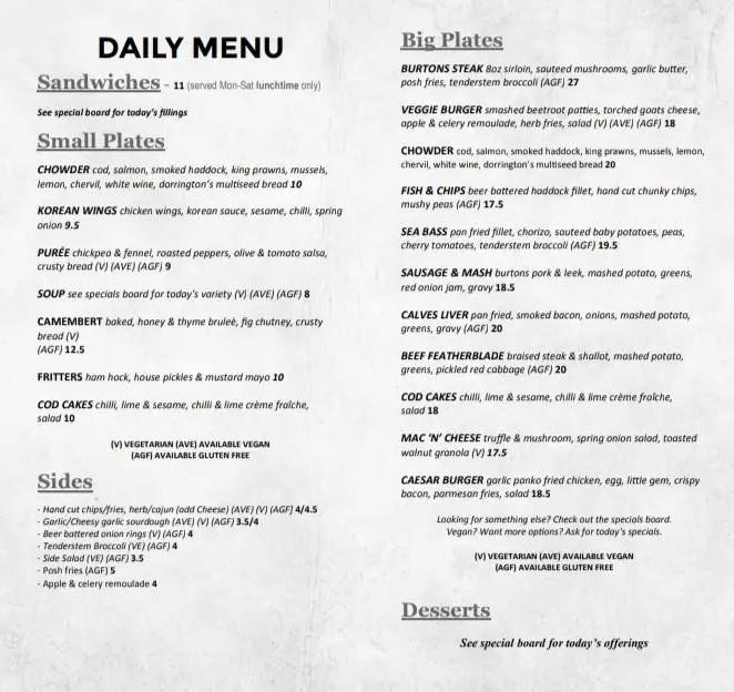 Menu_Coach & Horses_Saffron Walden_image_1