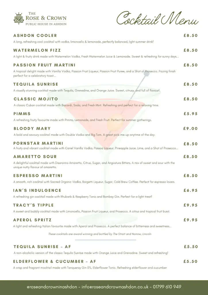 Menu_The Rose & Crown_Saffron Walden_image_2