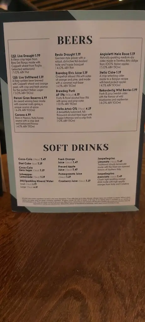 Menu_Bella Italia - Basildon_Basildon_image_4