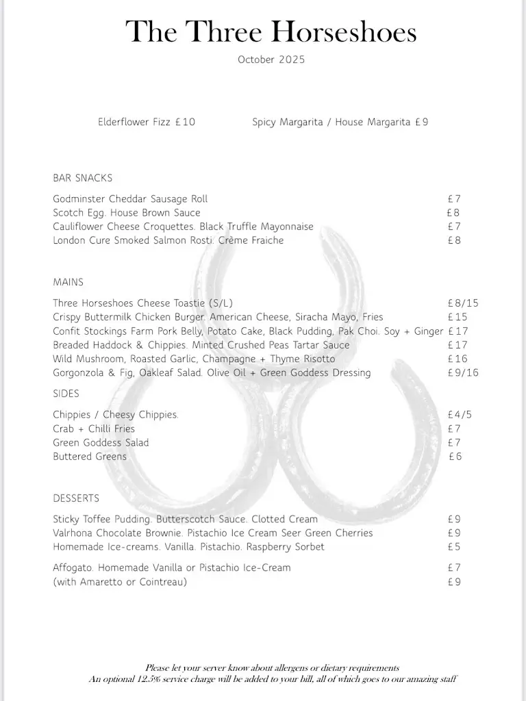 Menu_The Three Horseshoes, Seer Green_Seer Green_immagine_1