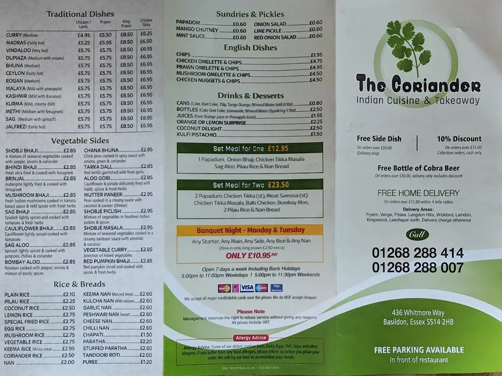 Menu_The Coriander_Basildon_image_3