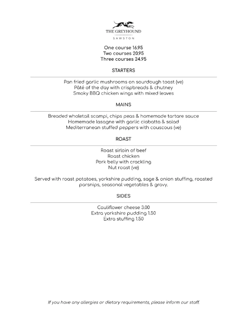 Menu_The Greyhound, Sawston_Sawston_image_2