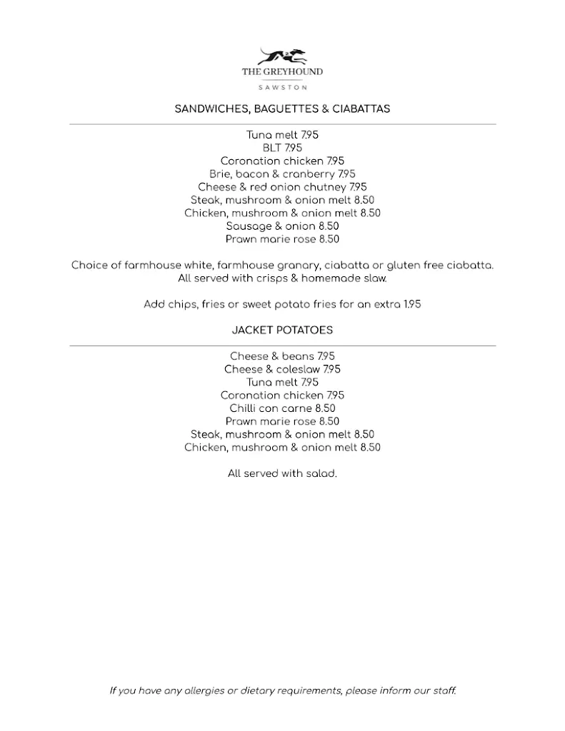 Menu_The Greyhound, Sawston_Sawston_image_3