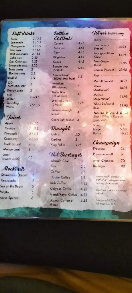 Menu_Basil Spice Indian Restaurant, Bar_Basildon_image_4