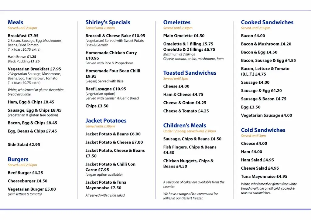 Menu_Shirley's Cafe_Severn Beach_image_1