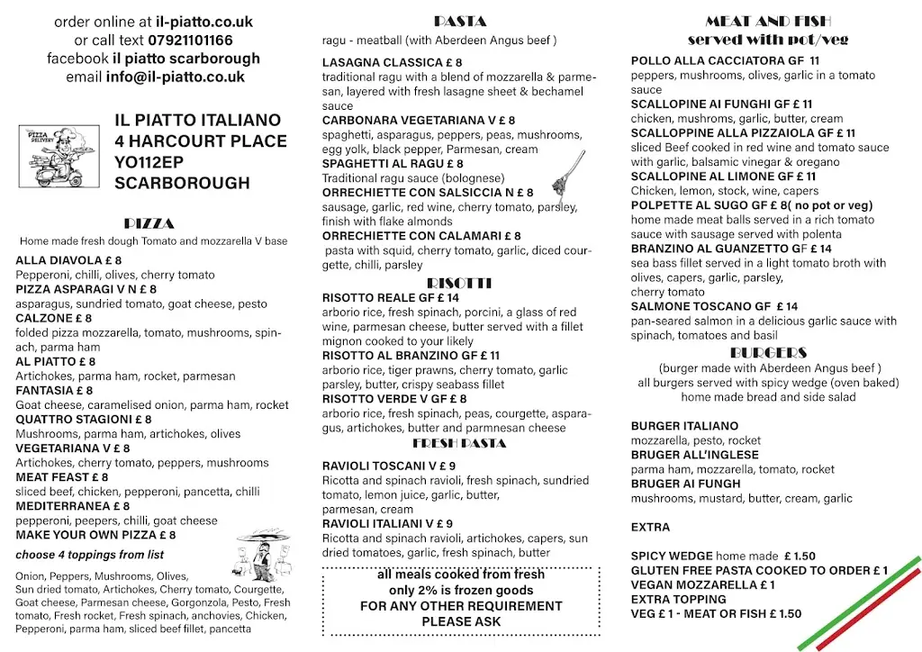 Menu_il Piatto Italian restaurant_Scarborough_image_2