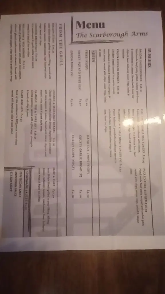 Menu_Scarborough Arms_Scarborough_image_1