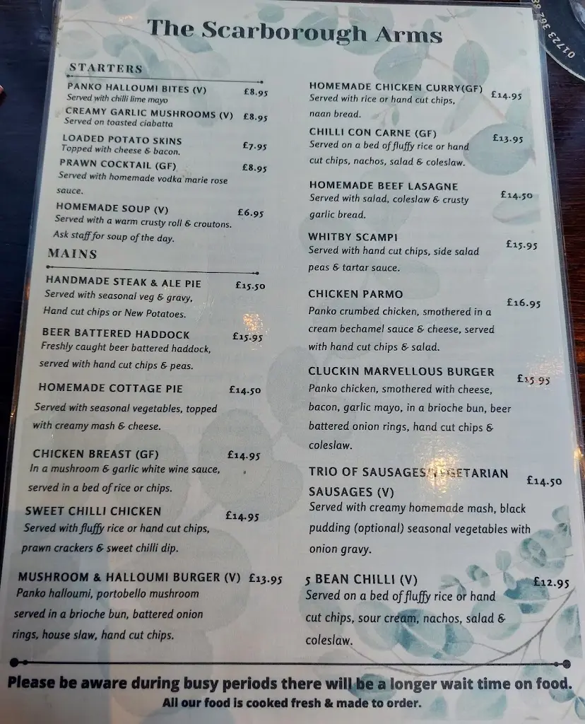 Menu_Scarborough Arms_Scarborough_image_3