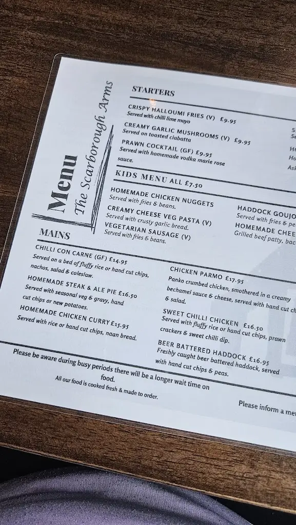 Menu_Scarborough Arms_Scarborough_image_4