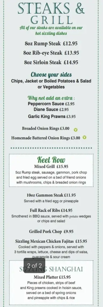 Menu_The Keel Row_Seaton Delaval_image_3