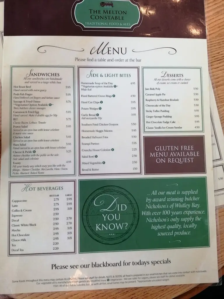 Menu_The Melton Constable_Seaton Delaval_image_2