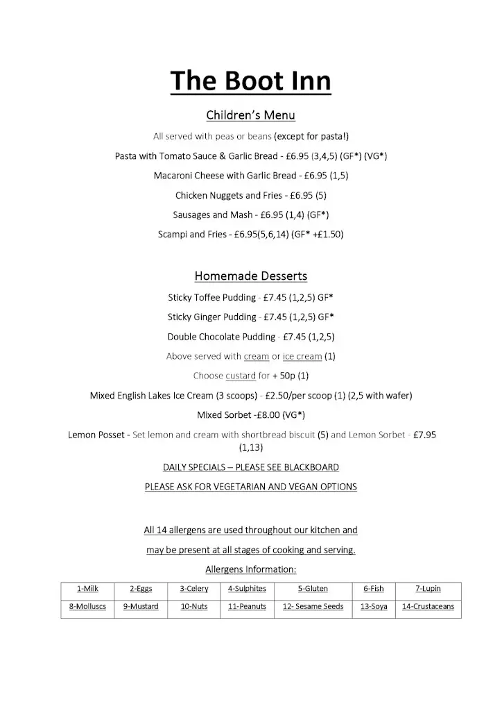 Menu_Boot Inn, Eskdale Valley_Seascale_image_1