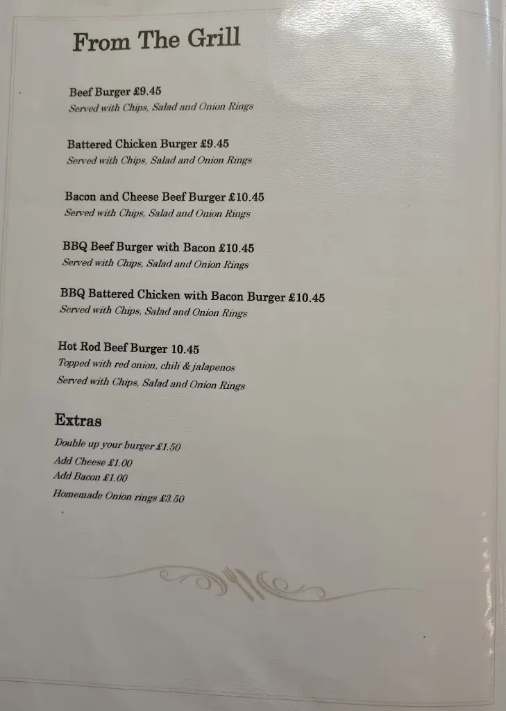 Menu_The White Horse_Sharlston_image_2