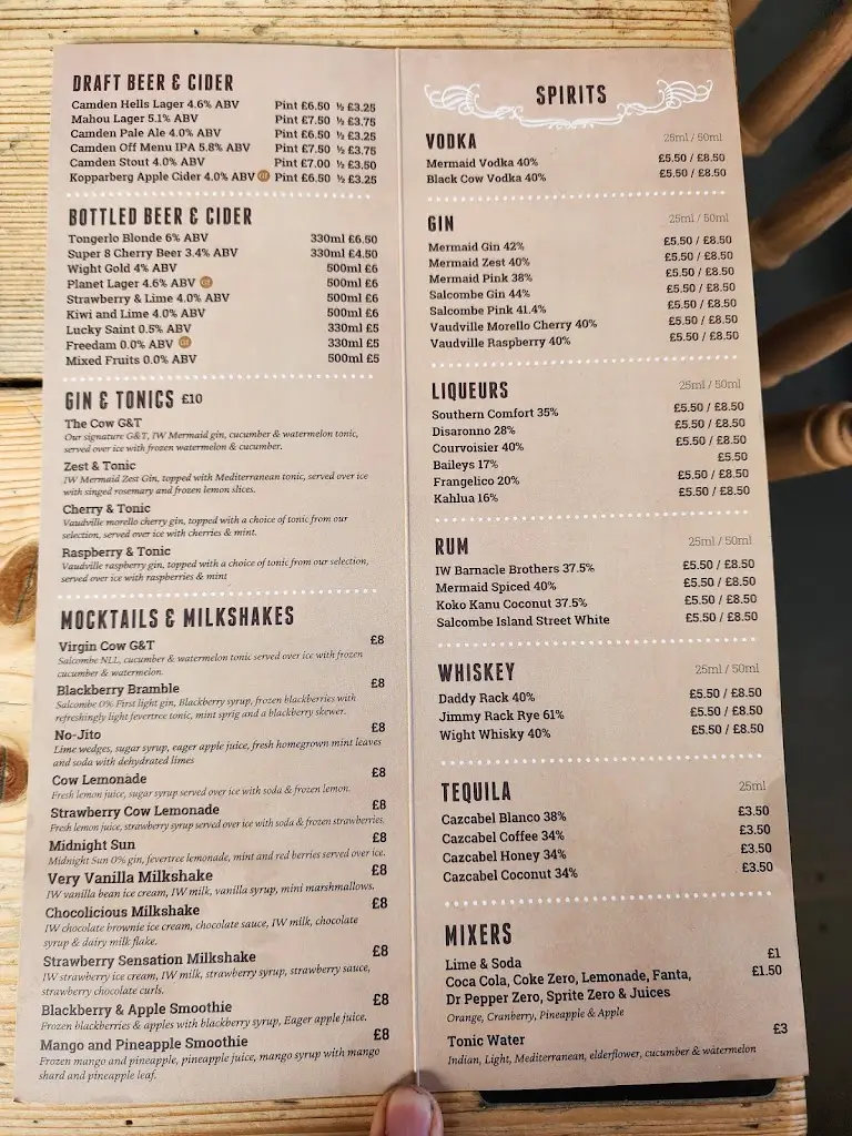 Menu_The Cow_Shalfleet_image_3