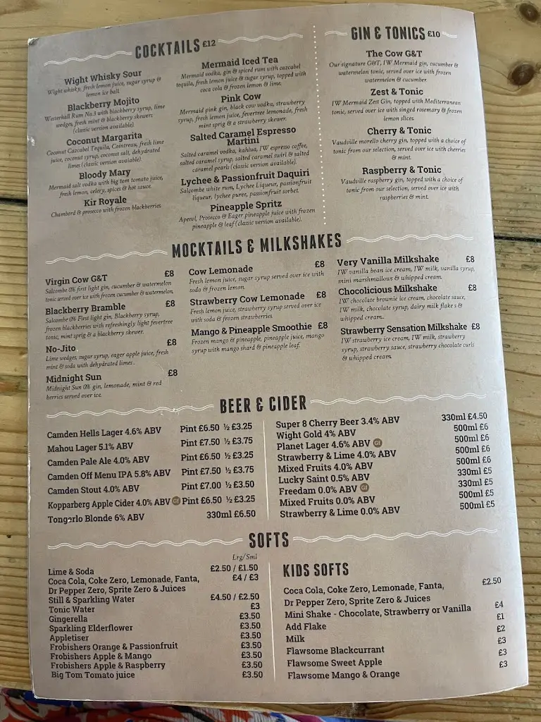 Menu_The Cow_Shalfleet_image_4