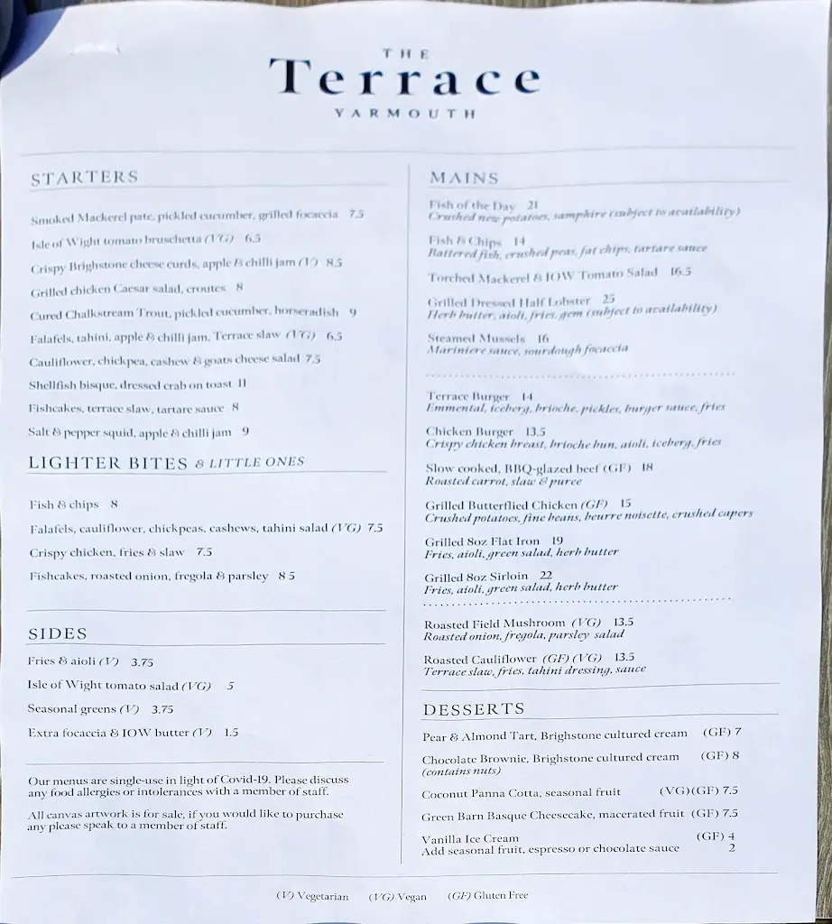 Menu_The Terrace_Shalfleet_imagen_2