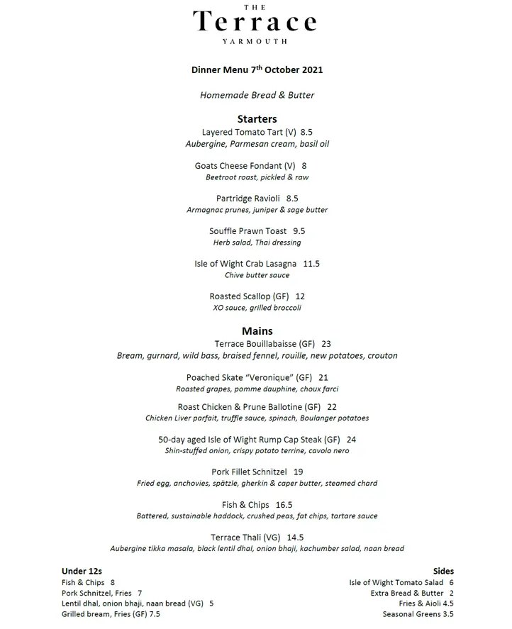 Menu_The Terrace_Shalfleet_imagen_3