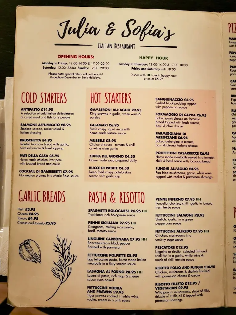 Menu_Julia & Sofia's Italian_Sedgefield_imagen_3