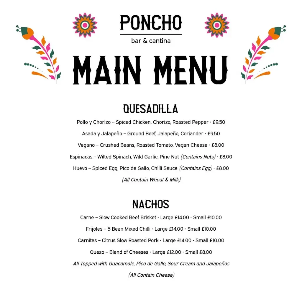 Menu_Poncho Bar & Cantina_Barnstaple_image_3