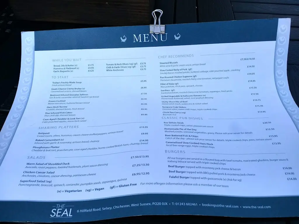 Menu_The Seal_Selsey_image_4
