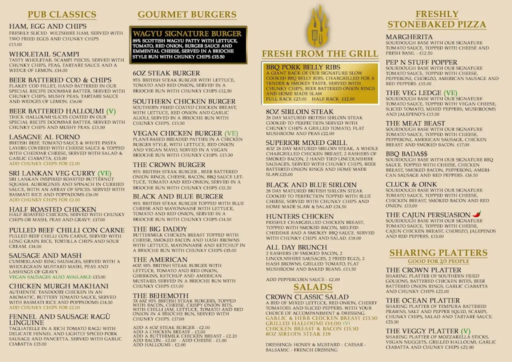 Menu_The Crown - Pub - Restaurant - Live Music_Selsey_image_1