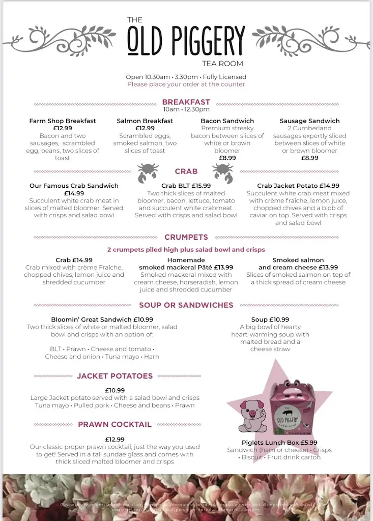 Menu_The Old Piggery Farm Shop and Tearoom_Selsey_immagine_2