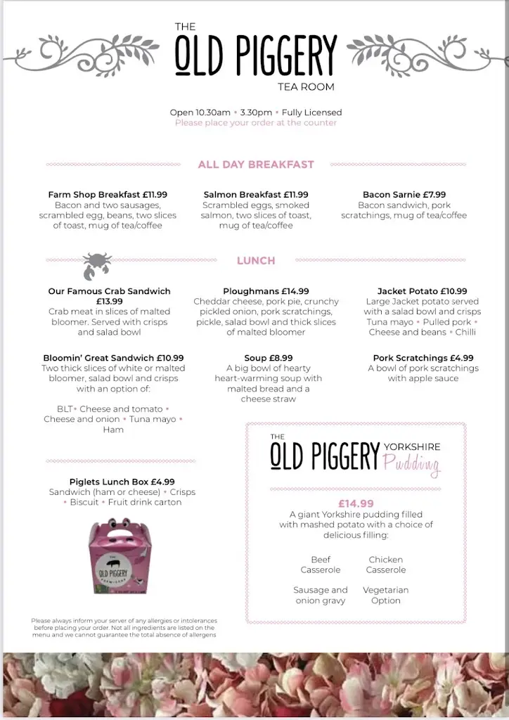 Menu_The Old Piggery Farm Shop and Tearoom_Selsey_immagine_4