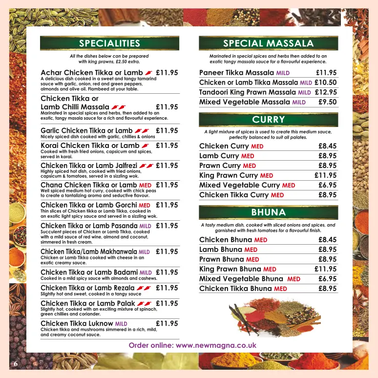 Menu_New Magna Tandoori Restaurant_Selsey_image_2